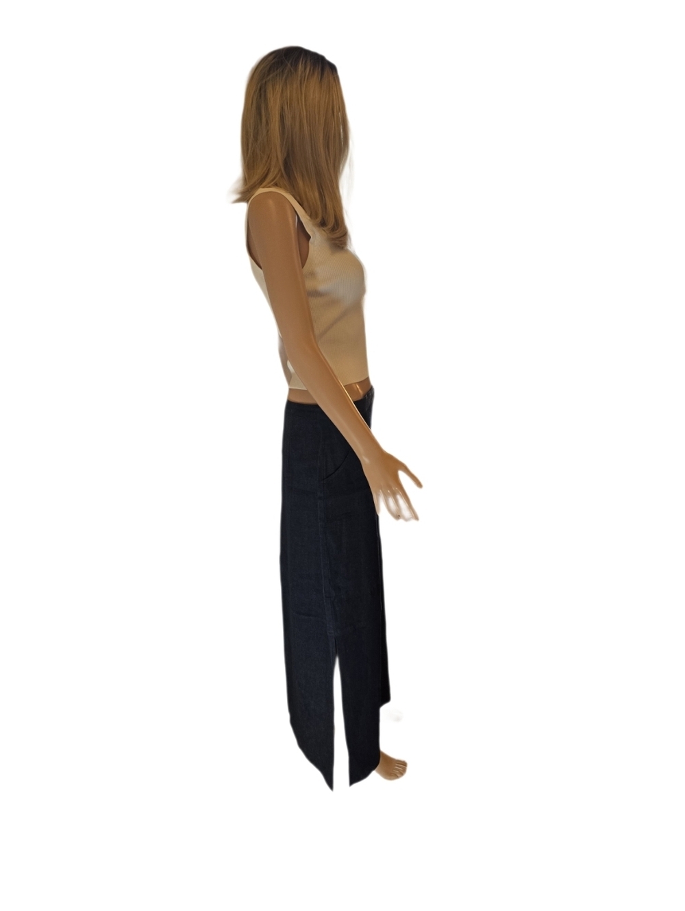 NWT Vintage Deadstock B'way Juniors Denim Maxi Skirt 90s Boho Patch Pocket - Picture 12 of 16